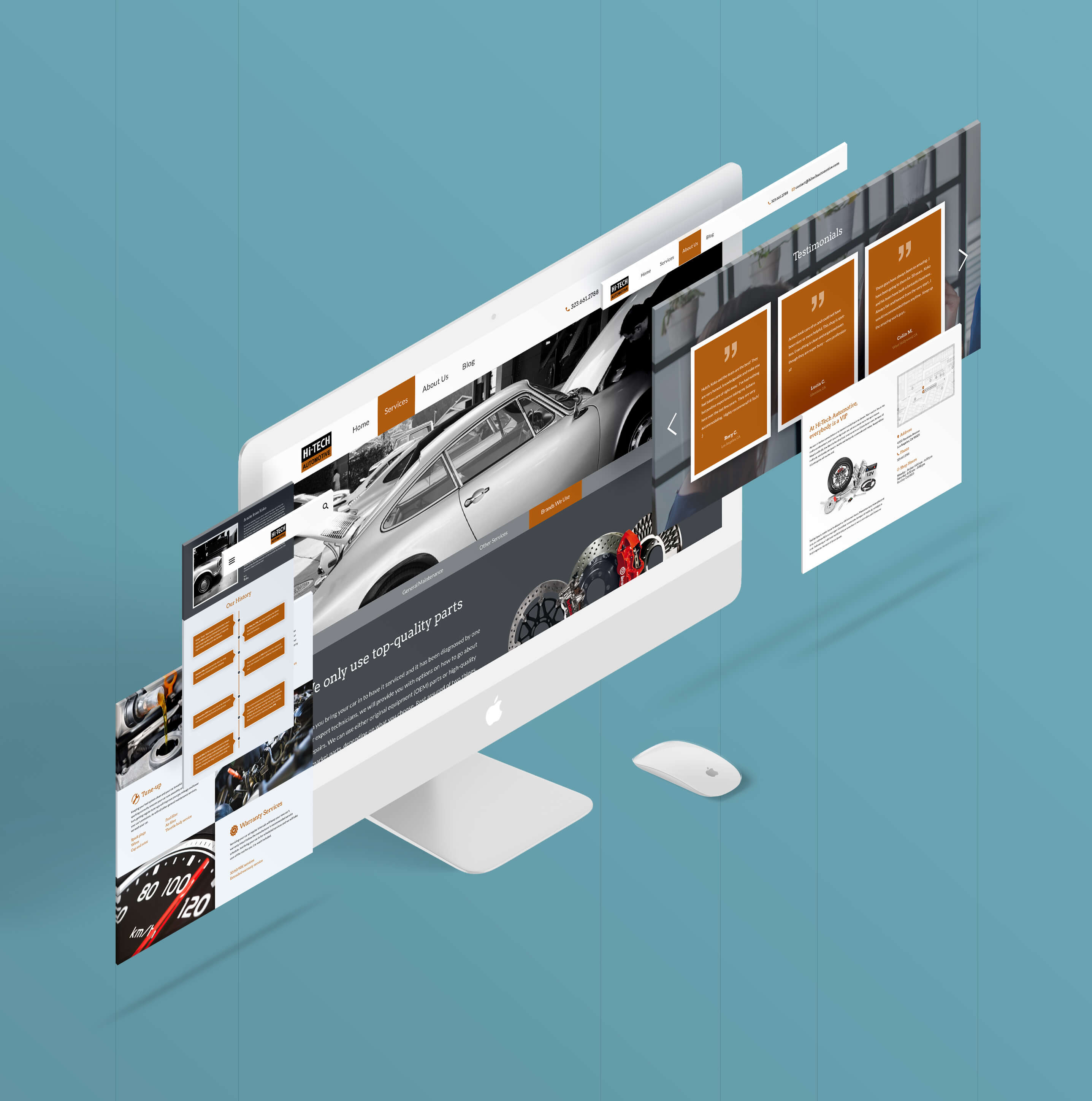 Exploded 3D view of website design