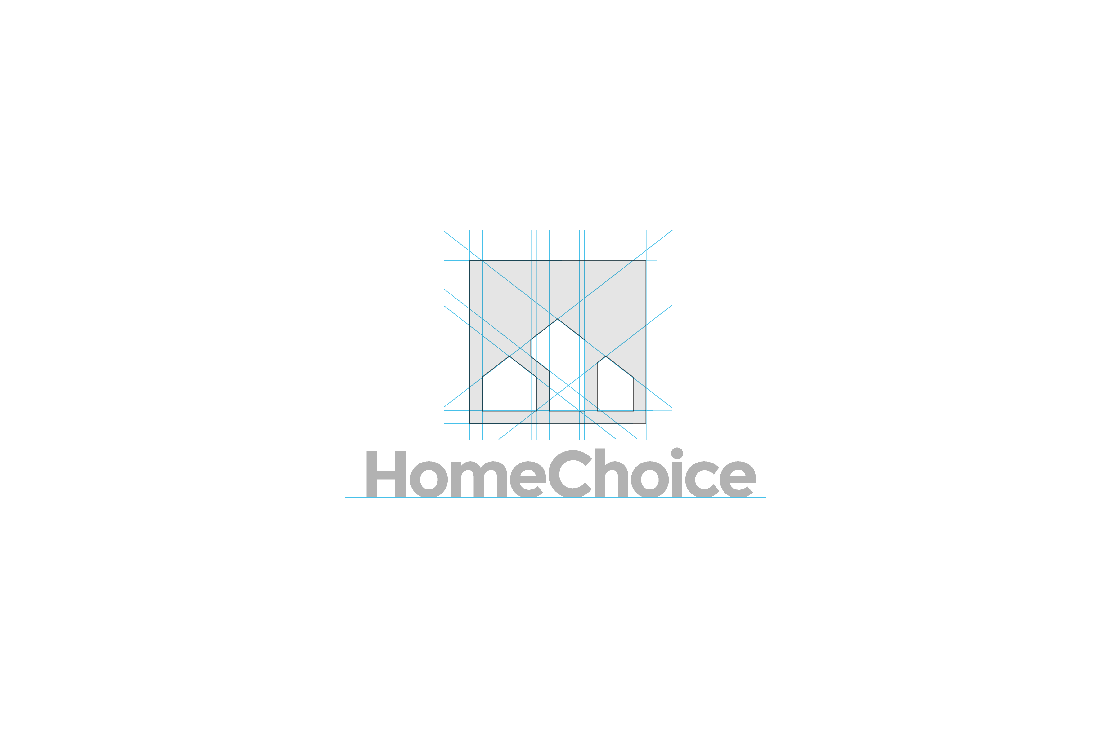 HomeChoice logo design with grid construction process